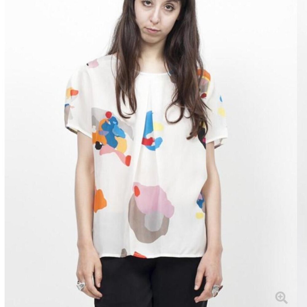 Objects Without Meaning "Francie" Mike Mills Print. 100% Japanese Cupro Top. - Picture 2 of 16